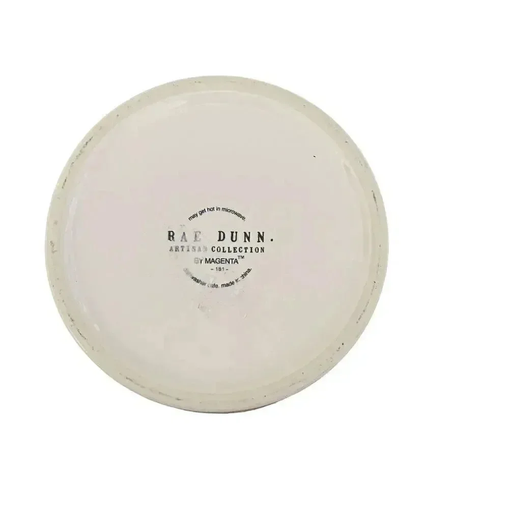 Rae Dunn Merry Catmas Pet Food Bowl Matte cream and red ceramic